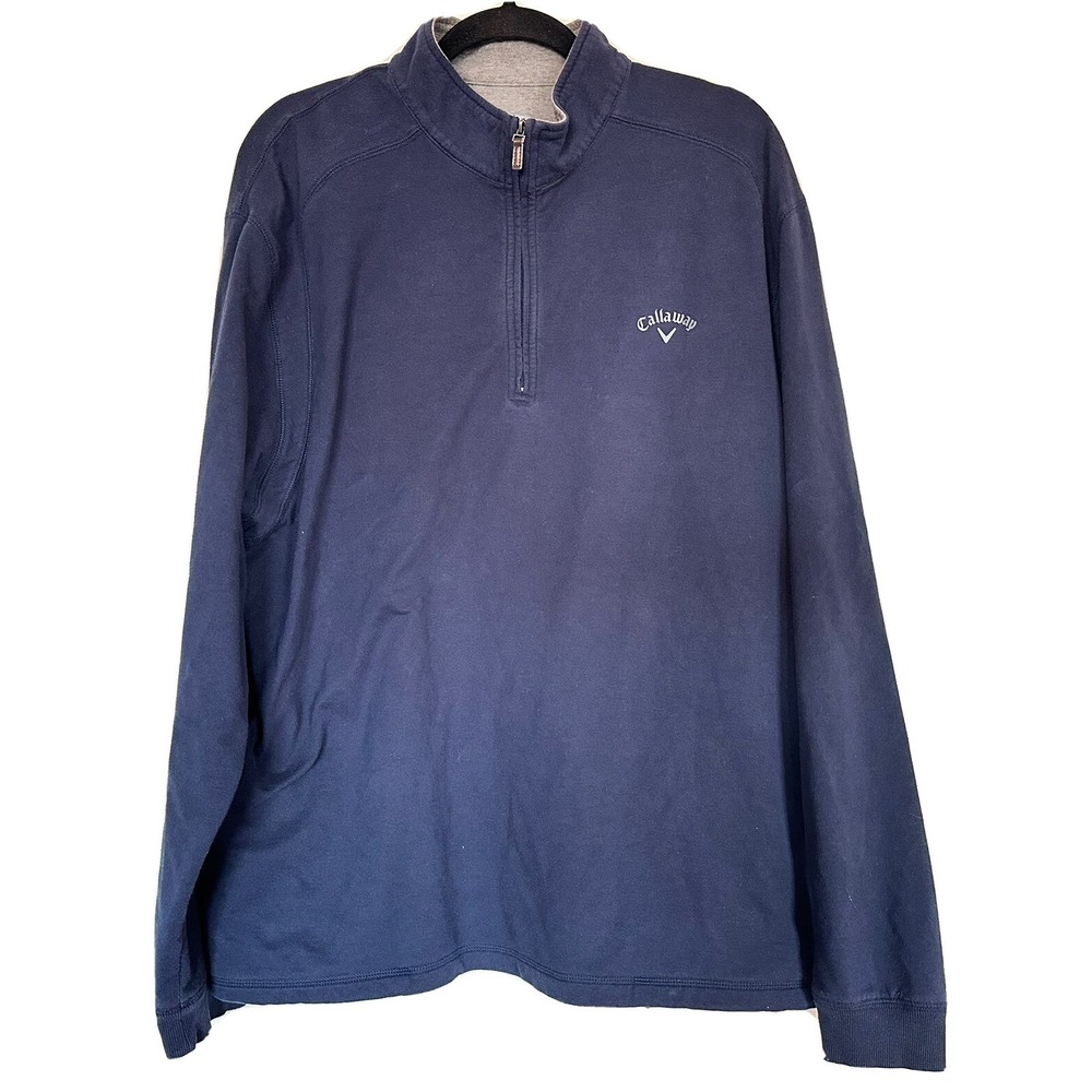 Callaway Sweater Men's XL Blue Quarter Zip Golf Long Sleeve‎ Pullover Sweater